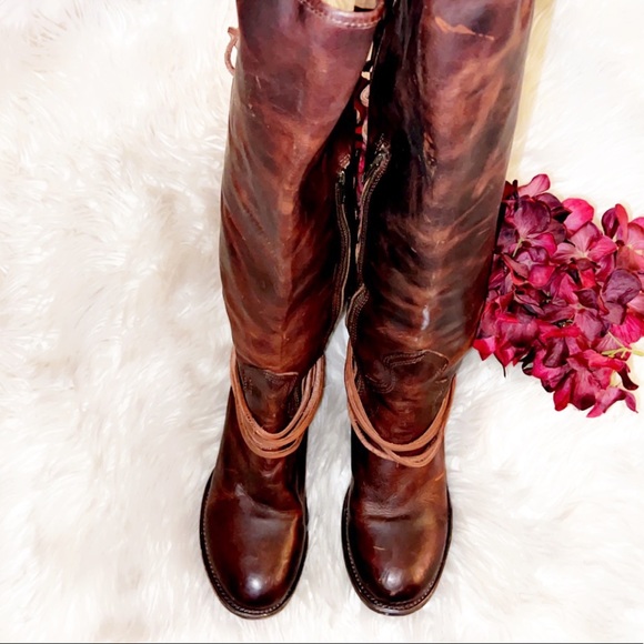 FREEBIRD Coal Lace Up Boot in Cognac Leather - Picture 4 of 9